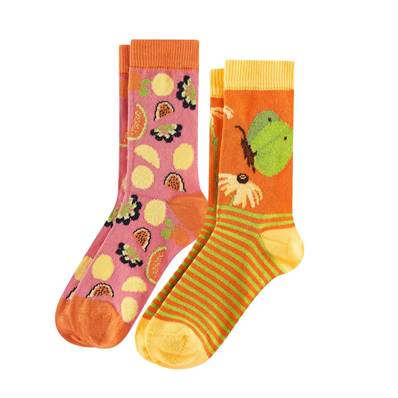 Duo Chaussettes Papillons/Fruits
